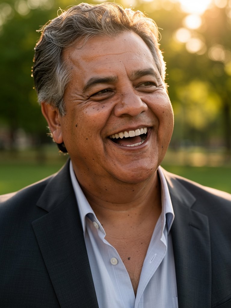 AI-generated executive portfolio photo of a Latino man in his early 60s