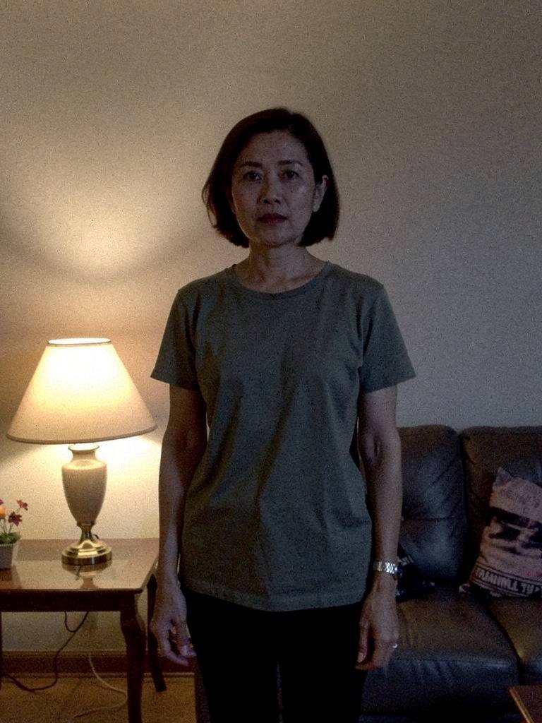 Casual before photo &mdash; an everyday snapshot of a Southeast Asian woman in her late 40s (AI-generated)